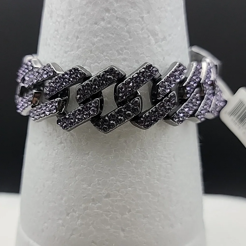 Invicta Elements XL Mens Purple Drip Chain Bling Cuban Link  6.75